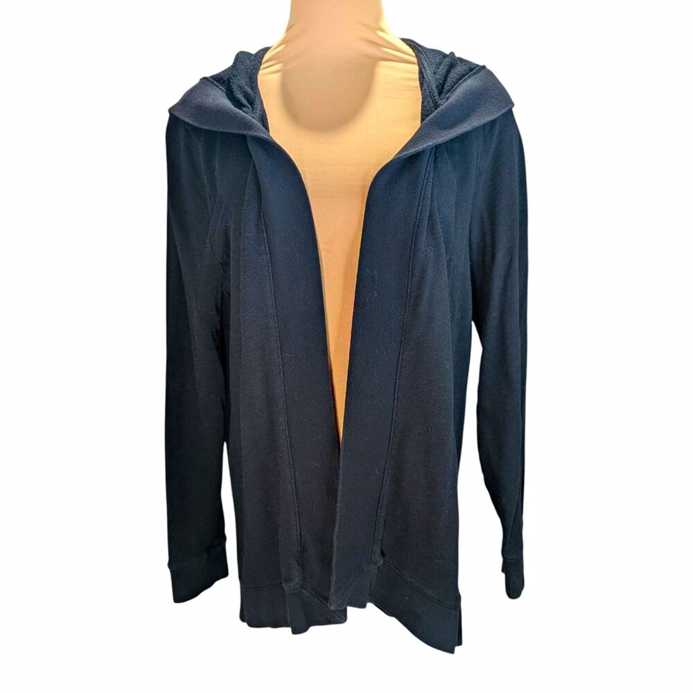 Lauren Jeans Co. Ralph Lauren Black Open Front Hoodie Women's Large Minimalist